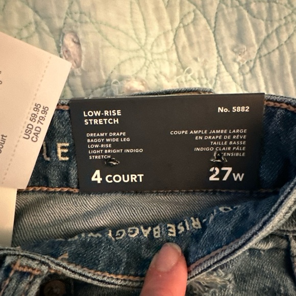 American Eagle Outfitters Low-Rise Dreamy Drape Baggy Wide Leg Size US 4 Short - Picture 2 of 6